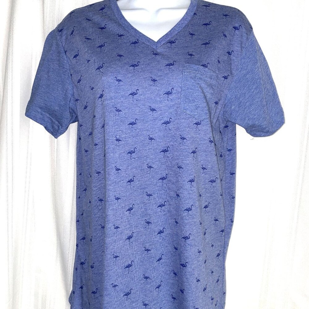 STEEL & JELLY LONDON Brand New NWT Men's Size Small Blue SS V-Neck Shirt Pocket